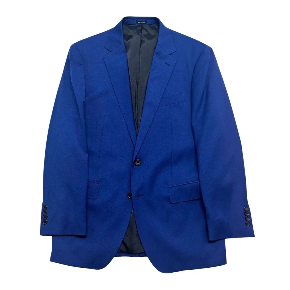 Joseph Abboud 40R Royal Blue Blazer Jacket Sport Suit Coat Stretch Wool Soft
